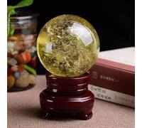 DSZUJTYROP Yellow Crystal Ball Raw Stone Ornaments Home Office Gift,70~80mm
