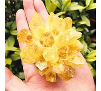 DSZUJTYROP Yellow Ghost Quartz Crystal Cluster Crystals Rough Gemstone Home Office Decor Feng Ornaments (Size : 300-400g)