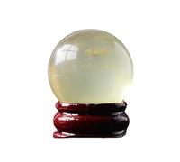 DSZUJTYROP Yellow Quartz Crystal Sphere Citrine Ball Gemstone with Stand for Divination/Chakra Balance/Yoga/Home/Office FengShui Decoration,25mm