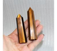DSZUJTYROP Yellow Tiger Eye Quartz Crystal Pillar Point Column Sceptres Rough Stone Ore specimens Ornaments (Size : 70-80mm)