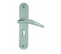 DT 2000 Chamonix 602640 - Maniglia per porta su piastra con chiavistello, in alluminio, colore: Argento