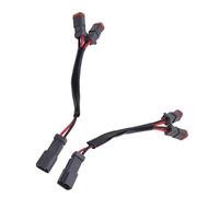 DT Adattatori Cablaggio Splitter Resistente Calore Doppia Uscita Connettore Forma y per Luci Lavoro LED Bar Piccole Luci Fendinebbia 2 Pezzi Rame Gomma