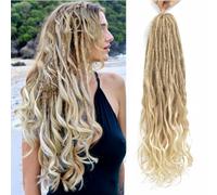 DT CHERYL Loose Wave Dreadlocks 24 Inch 10 Strands Double Ended Dreadlock Extensions With French Curly Ends, 0.6CM Thin Synthetic Curly DE Dreadlock Extensions for Women (27/613#, 24 Inch 10 Strands)