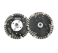 DT-DIATOOL Disco Diamantato 2 Pezzi 115 mm x M14 Lama per Sega Turbo con Denti Protettivi per Taglio Rettifica Calcestruzzo Piastrelle Marmo Granito