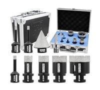 DT-DIATOOL Kit di punte diamantate per piastrelle - 9 pezzi (6/6/8/20/25/35/50mm+35mm punte smussate+adattatore esagonale) sega a campana diamantata per porcellana piastrelle marmo granito