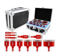 DT-DIATOOL Kit per sega a tazza per piastrelle, 11 pezzi, punte diamantate con gambo triangolare 6/8/10/20/25/28/32/35/45/50/65 mm per forare piastrelle in porcellana marmo quarzo