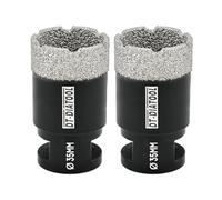 DT-DIATOOL Punte per Trapano Diamantate 2 Pezzi 35mm per Perforazione a Secco Piastrelle Porcellana Marmo Ceramica Granito