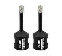 DT-DIATOOL Punte per Trapano Diamantate 2 Pezzi 6mm per Perforazione a Secco Piastrelle Porcellana Marmo Ceramica Granito