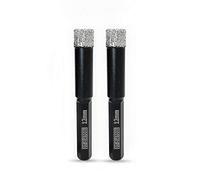 DT-DIATOOL Punte per Trapano Diamantate a Secco con Codolo Esagonale 2 Pezzi 12mm Sega a Tazza Brasata Sottovuoto per Piastrelle Marmo Granito Ceramica