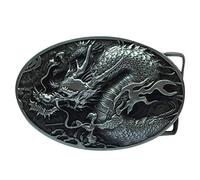 DT - Fibbia per cintura con testa di drago cinese 3D, unisex, a tema mitico drago, compleanno, Natale, festa del papà, 1