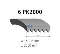 DT Spare Parts 1.21871 Cinghia servizi per VW Transporter IV Bus 2000mm