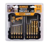 DT50050 QZ Set 10 Punte Impact Titanium per Avvitatore a Impulsi Attacco 1/4 in