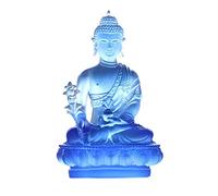 DTACBNEUZ Arredamento per la casa Zen Buddha Arredamento for la casa Tempio Portico Consacrazione Antica Scultura in Vetro Buddha Decorazione del Desktop(Blue)