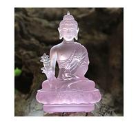 DTACBNEUZ Arredamento per la casa Zen Buddha Arredamento for la casa Tempio Portico Consacrazione Antica Scultura in Vetro Buddha Decorazione del Desktop(Pink)