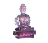 DTACBNEUZ Arredamento per la casa Zen Buddha Arredamento for la casa Tempio Portico Consacrazione Antica Scultura in Vetro Buddha Decorazione del Desktop(Purple)