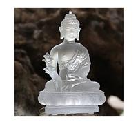 DTACBNEUZ Arredamento per la casa Zen Buddha Arredamento for la casa Tempio Portico Consacrazione Antica Scultura in Vetro Buddha Decorazione del Desktop(Bianco)