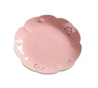 DTACBNEUZ piatto fondo Piatto in ceramica dipinto a mano in rilievo con fiori di ciliegio da pranzo for la casa for cibo bistecca frutta dessert disco stoviglie cucina(Pink,6inch)