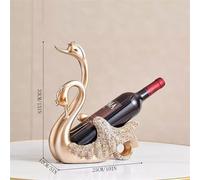 DTACBNEUZ Portabottiglie Cigno portabottiglie Ornamento casa Soggiorno credenza portabottiglie Inclinato Decorazioni for armadietto del Vino(Rose Gold)