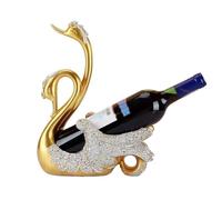 DTACBNEUZ Portabottiglie Coppia Cigno portabottiglie Ornamento portabottiglie Creativo portabottiglie Soggiorno Tavolo da Pranzo Decorazioni for armadietto del Vino Regali(Gold)