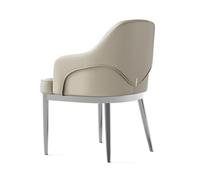 DTACBNEUZ sedia da pranzo Sedie da pranzo moderne in ecopelle della metà del secolo, sedia for il tempo libero in stile con struttura in metallo for sala, cucina, soggiorno, piccolo spazio(Silver)