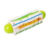 Dtaigou Building Blocks for Toddler, Building Breems,Game di puzzle rotante a blocchi di costruzione in legno - Giocattoli di riconoscimento del colore interattivo per casa, scuole, vie di viaggio e