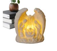 Dtaigou Candele per presepe di Natale, scene da tavolo della sacra famiglia, angelo presepe interno, decorazione per la casa religiosa a LED 3D, decorazione natalizia cristiana