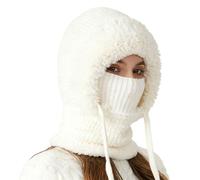 Dtaigou Cappello Beanie 3 in 1 con Sciarpa E Protezione per Il Viso, Passamontagna Invernale Foderato in Pile 3 in 1 Invernale Calore Antivento, Berretto A Maglia A Copertura Completa