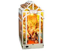 Dtaigou Kit Casa Dei Libri Per Adulti,Mini Serra In Legno Kit Casa Dei Libri | Puzzle Decorativo per Cassetti Stabili Mensola - Scuola Biblioteca Aula Sala Living Natale Halloween