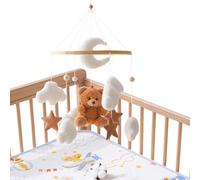 Dtaigou Morbido Carillon per Culla - Orsacchiotto Stella Carillon Neonato,Giocattolo Sensoriale Romantico, Rotazione 360 Gradi Per Bambini Lettino Camera