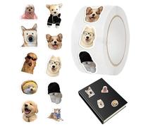 Dtaigou Piccoli Adesivi di Gatto,500 Fogli Per Rotolo Di Adesivi Decorativi - Decorazione per Sigillare Buste,Per Scuola Feste Ufficio Album Quaderno Laptop Borraccia Busta