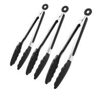 Dtaigou Pinze Per Per Cucinare - 3 Pezzi Di Utensili Antiaderenti,Pinze Per Alimenti In Acciaio Inossidabile Con Punte In Silicone,per gli Alimentari il BBQ il Campeggio Servizio Insalata