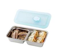 Dtaigou Scatola Porta Merenda In Acciaio Inossidabile Per Bambini | Contenitori Riutilizzabili Per Snack Con Doppio Scomparto,Scatole Portavivande Antigoccia Per Campeggio Picnic Sport Ragazze Giovani