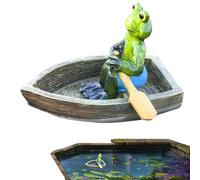 Dtaigou Statue Animali da Esterno - Decorazione Galleggiante per Stagno - Galleggiante Rana Tartaruga Resina per Piscina Stagno Giardino Cortile Patio