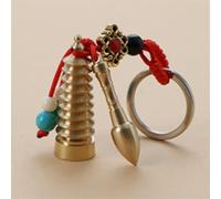 Dtaigou Tornario della zucca, portachiavi della zucca cinese, Anelli chiave della zucca con cinque imperatori monete, Auto in stile cinese Ciondolo Charm Ornament Per buona,