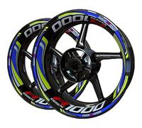 DTASMBD Adesivo mozzo Ruota Moto Adesivi per Cerchi Moto per Suzuki GSX-R 1000 GSX-R1000 GSXR 1000 GSXR1000 Decalcomanie Riflettenti per Cerchi Nastro A Strisce Decalcomania Riflettente(Colore 16)