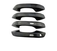 DTASMBD Coprimaniglia Portiera Auto Per VW Per ID Per Buzz 2022-2023 Esterna Argento Cromato Effetto Fibra Di Carbonio Copertura Per Maniglia Della Portiera Dell'auto(Nero)