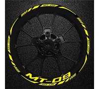 DTASMBD Kit Strisce Riflettenti Ruote Adesivi per Cerchioni Riflettenti per Motociclette per Yamaha MT-09 MT09 MT 09 Adesivo per Mozzo Ruota Adesivo per Cerchio Set Completo Adesivi Cerchi(Giallo)