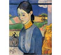 DTAUPREB Dipingi con i Numeri per Adulti e Bambini Pittura a Olio Fai-da-Te Giovane Donna bretone Paul Gauguin Dipingi con i Numeri Kit con pennelli e pigmento Acrilico su Tela