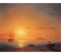 DTAUPREB Dipingi con i numeri per adulti Principianti Kit fai da te per pittura a olio sulla costa del mare regalo su tela Ivan Aivazovsky