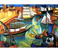 DTAUPREB Dipingi con i numeri per adulti Ritratto di un porto Kit fai da te per pittura a olio Disegno su tela Decorazioni artistiche Regali