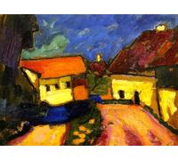 DTAUPREB Kit fai da te per pittura a olio per principianti Strada del villaggio Dipingi con i numeri con pennelli e pigmento acrilico su tela