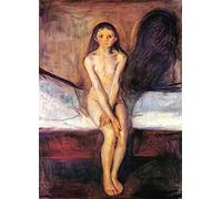 DTAUPREB Pittura a Olio Fai-da-Te per Adulti Edvard Munch Pubertà Dipingere con i Numeri con pennelli e pigmenti acrilici su Tela