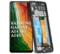 DTD 6.6'' Nero+Telaio Schermo LCD per Samsung Galaxy A14 4G SM-A145P SM-A145R LCD Display Touch Screen Digitizer Schermo Completo LCD Touch Assemblaggio