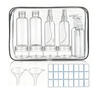 DTDNZKN Confezione da 10 bottiglie da viaggio a prova di perdite, approvate TSA, contenitori comprimibili per shampoo, balsamo, lozioni e bagnoschiuma, accessori da viaggio comodi e pratici