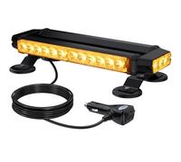 DTEANJU Luci Lampeggianti di Emergenza a 30 LED con Supporto Metallico Nero | Barra LED Magnetica con Cavo da 5m, 12/24V, IP65 e 7 Modalità con Memoria, Universale per Camion, Furgone, Trattore e Caravan