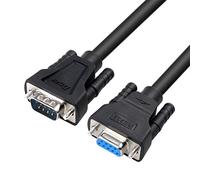 DTech Cavo seriale DB9 RS232 da maschio a femmina, cavo di prolunga a 9 pin per modem null e comunicazione dati PC, lunghezza 2 m, colore: nero