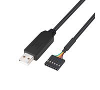 DTech USB to TTL Serial 5V Adapter Cable with FTDI FT232RL Chip 6 Pin 0.1 inch Pitch Female Socket Header UART IC Windows 11 10 8 7 Linux MAC OS (6ft, Black)