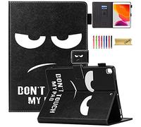 Dteck Custodia per iPad di 9a/8a/7a generazione da 10,2 pollici 2021/2020/2019 Release - Sottile Folio Stand Smart Auto Wake/Sleep Cover magnetica morbida con portapenne, Don't Touch