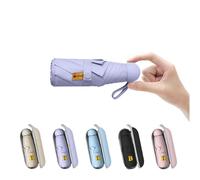 DTEGHMC Pieghevole Ombrello da Viaggio,Mini ombrello da viaggio per borsa con custodia,Pioggia Antivento Anti UV,Mini Ombrello Ultraleggero per Donne Uomini (Purple)