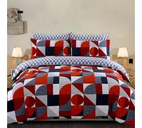 DTEX HOMES Set copripiumino super king size, 100% puro cotone, reversibile, con stampa, qualità alberghiera, ultra morbido, facile da pulire, set copripiumino super king size, super morbido e lussuoso